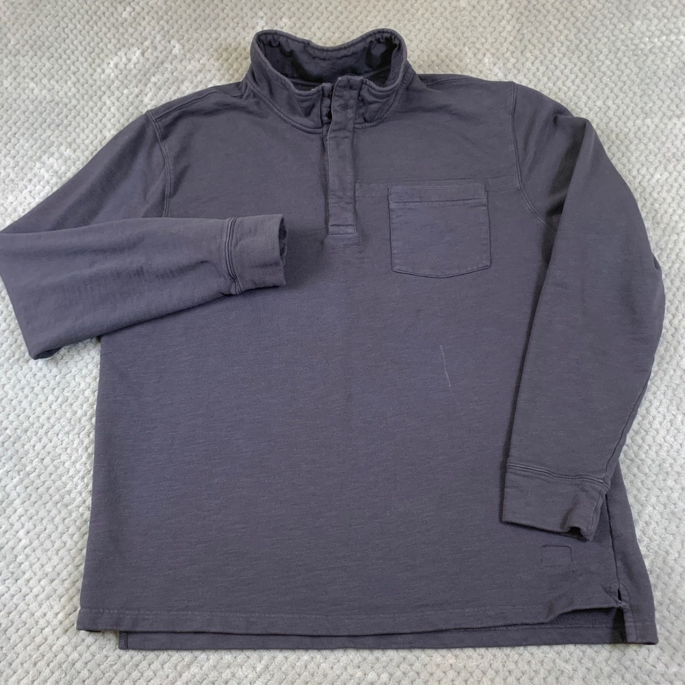 OOBE Brand Pullover Mens XXL Charcoal Gray Cotton Slub 1/4 Button ORMT10807